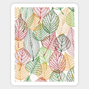 Colored Fall Leaves Pattern Sticker